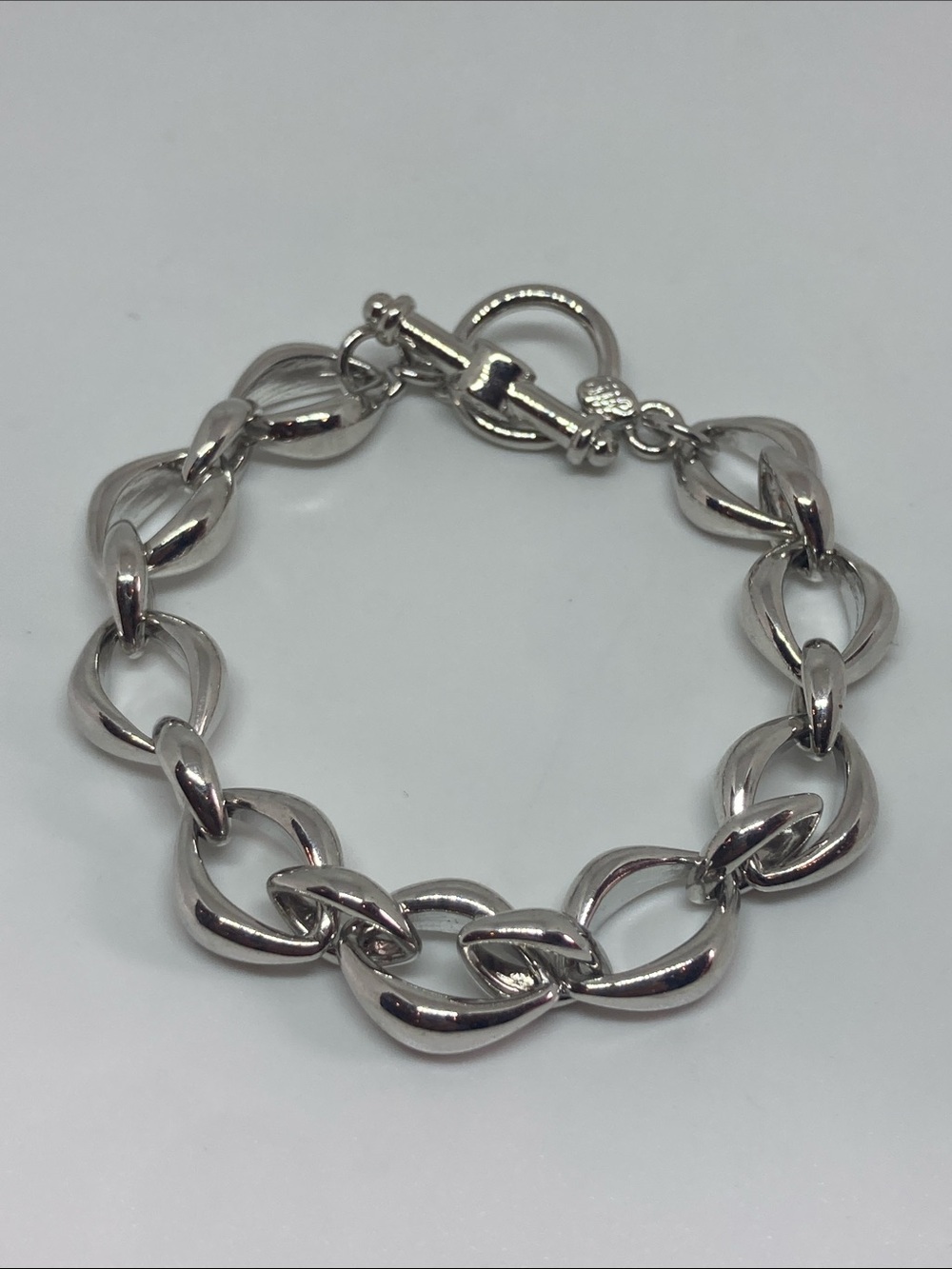 Polished Silver Link Toggle Bracelet - Unbranded NWOT